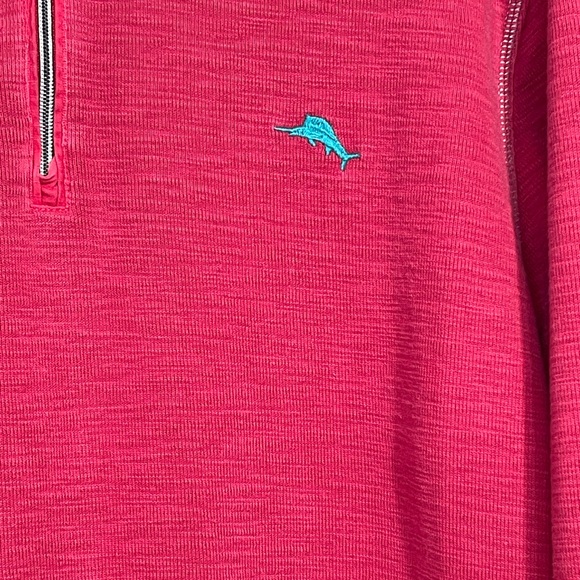 Men's Tommy Bahama Tobago Bay Half-Zip Pullover Red XXL - Picture 2 of 9